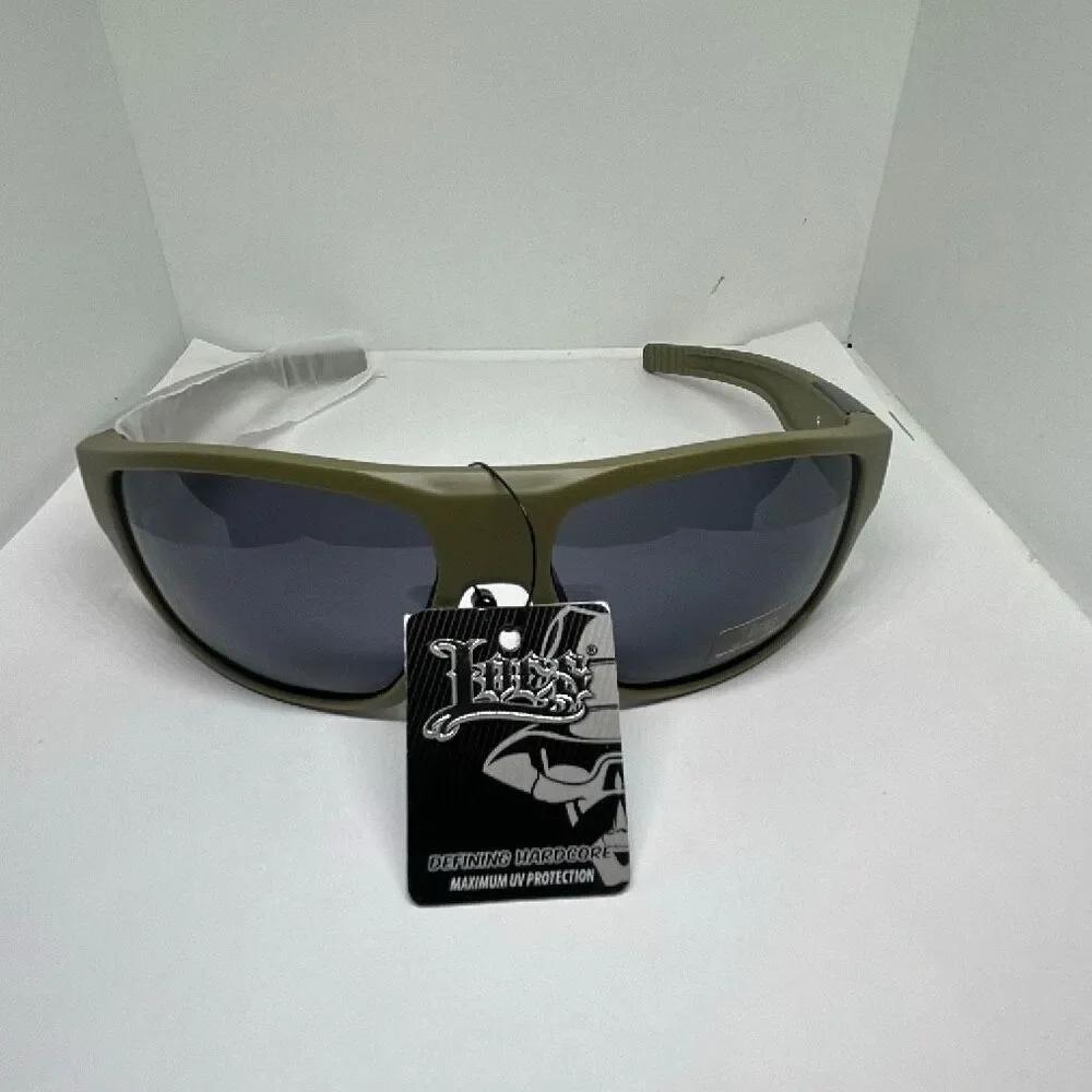 Locs Army Green Hardcore Shades Wraparound UV Protection Sunglasses NWT